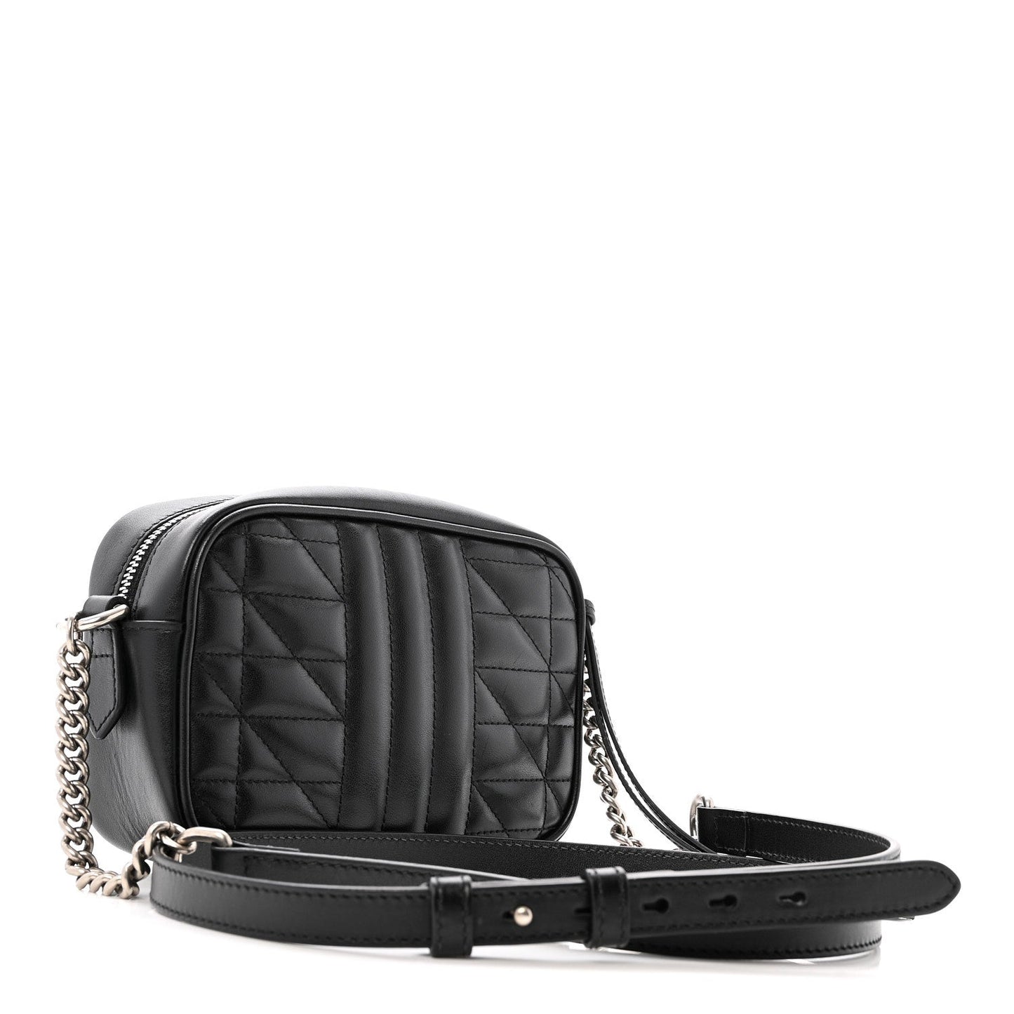 Calfskin Matelasse Aria GG Marmont Chain Shoulder Bag Black