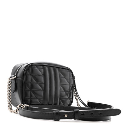 Calfskin Matelasse Aria GG Marmont Chain Shoulder Bag Black
