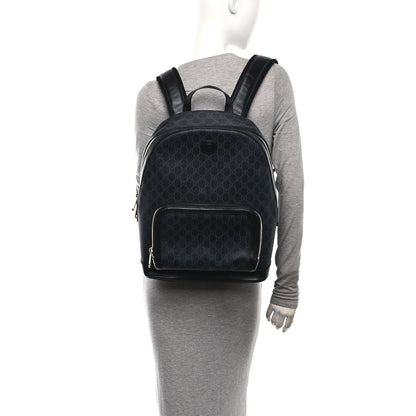GG Supreme Monogram Textured Calfskin Retro Interlocking G Backpack Black