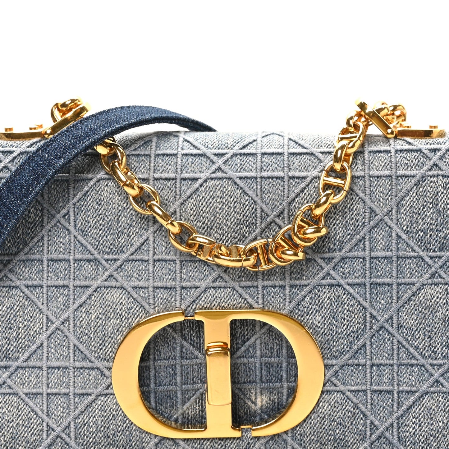 Denim Cannage Small Caro Bag Blue