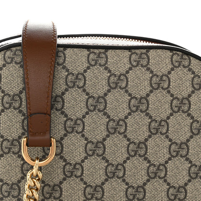 GG Supreme Monogram Cuoio Toscano Mini Chain Shoulder Bag Beige Ebony Cuir