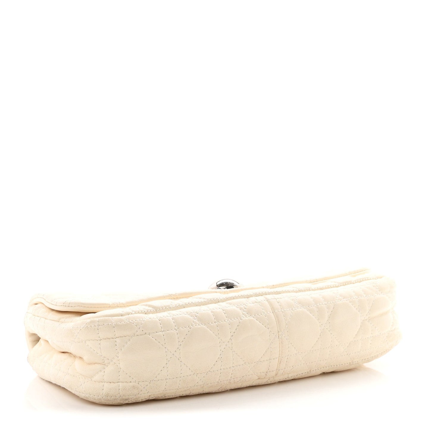 Lambskin Cannage Rendezvous Flap White