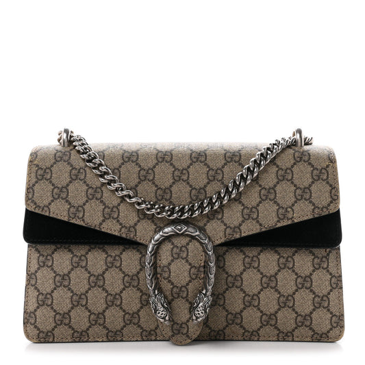 GG Supreme Monogram Small Dionysus Shoulder Bag Black