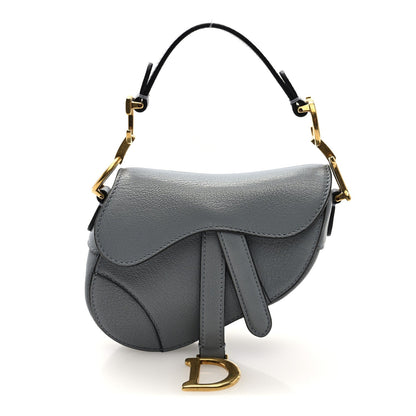 Goatskin Micro Saddle Bag  Cloud Blue