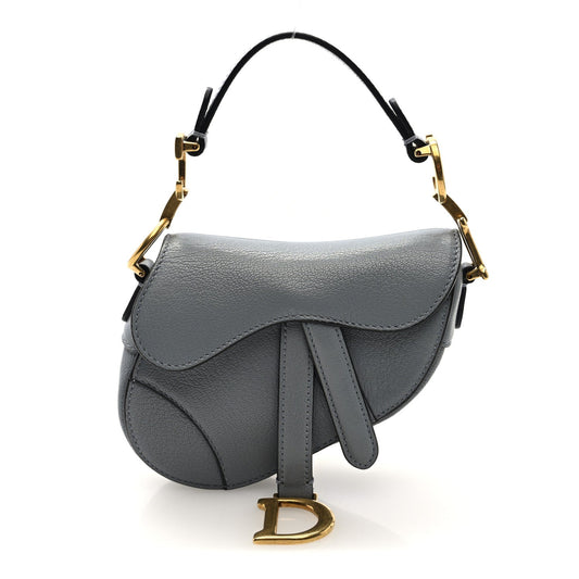Goatskin Micro Saddle Bag  Cloud Blue