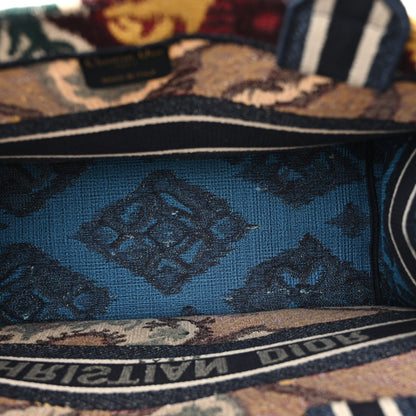 Canvas Embroidered Paisley Medium Book Tote Blue Multicolor