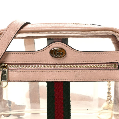 Vinyl Web Mini Ophidia Transparent Shoulder Bag Perfect Pink