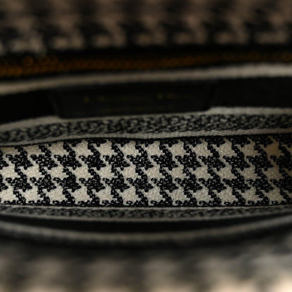 Canvas Houndstooth Embroidered Mini Lady D-Lite Black White