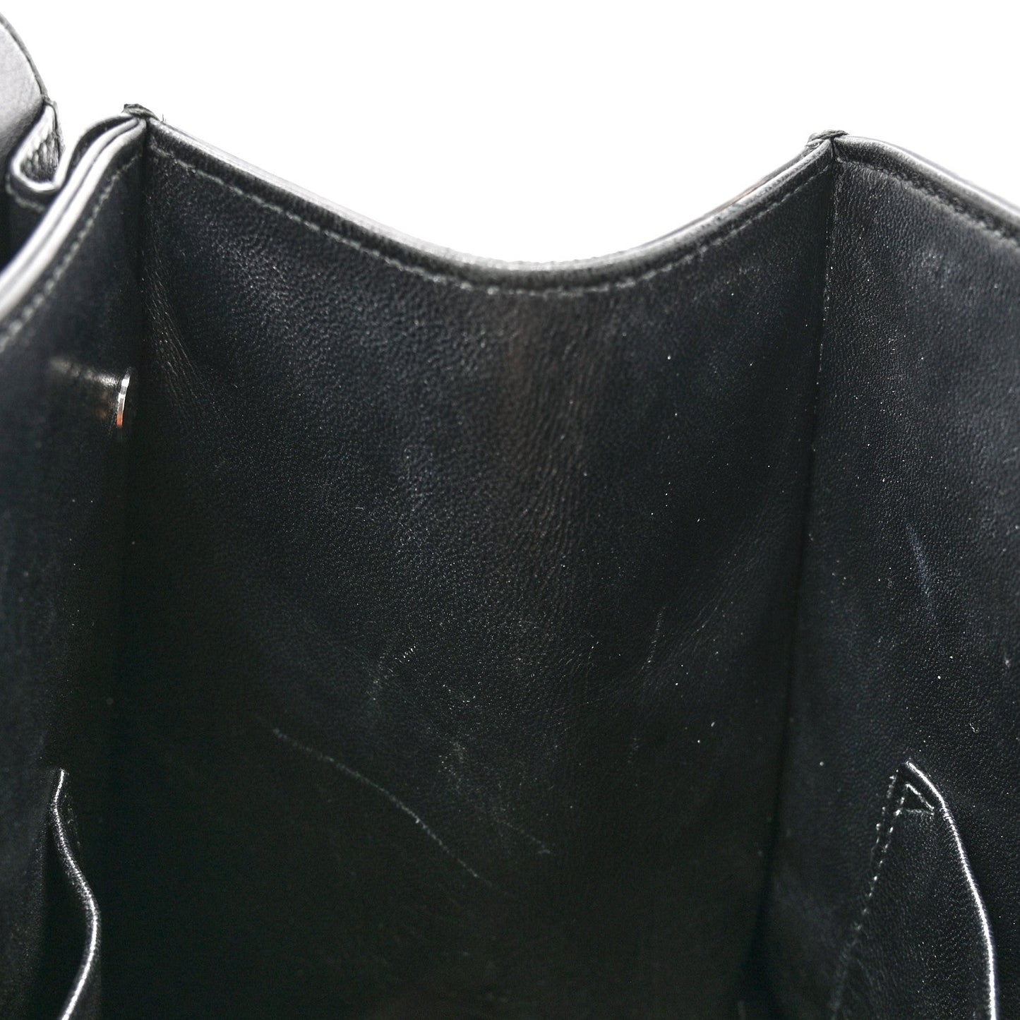 Grained Calfskin Large Diorever Flap Black
