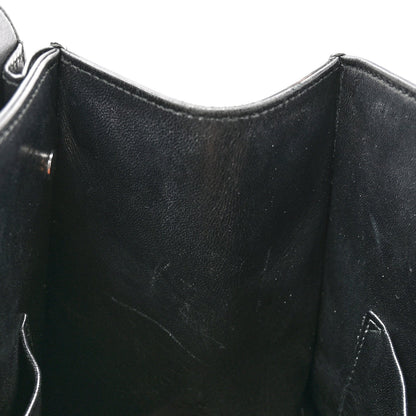 Grained Calfskin Large Diorever Flap Black