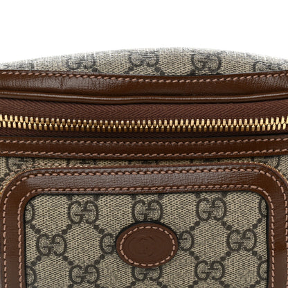 GG Supreme Monogram Textured Calfskin Retro Interlocking G Belt Bag Beige Ebony Brown Sugar
