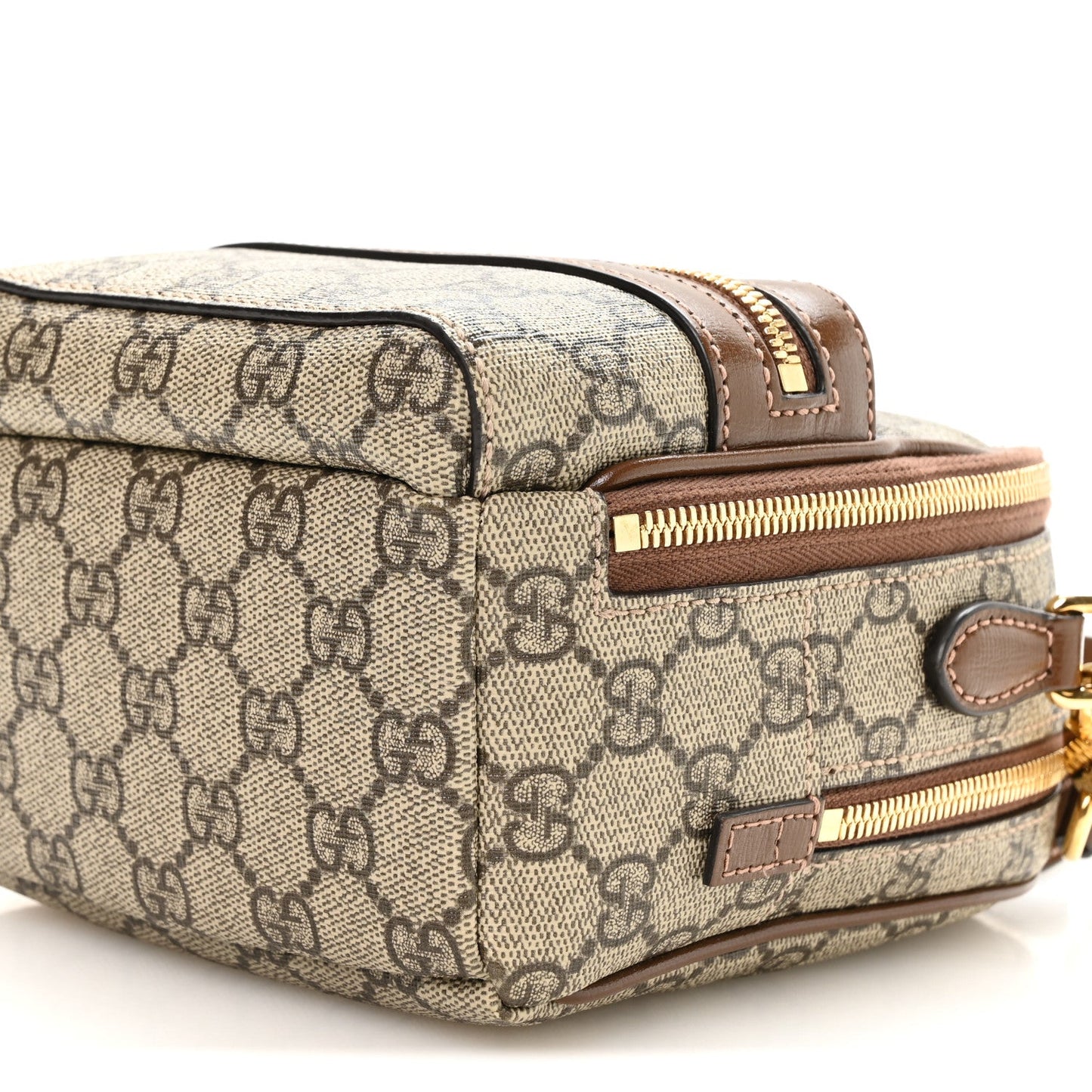 GG Supreme Monogram Azalea Calfskin Retro Interlocking G Multi-Function Bag Beige Ebony Brown Sugar