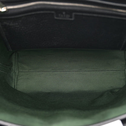 Textured Dollar Calfskin Web Medium Ophidia Tote Bag  Black