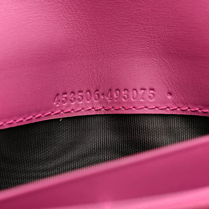 GG Supreme Monogram Moon Calfskin Padlock Continental Chain Wallet Beige Ebony Hibiscus Red New Rosette