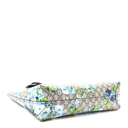 GG Supreme Monogram Blooms Medium Reversible Tote Beige Blue Navy