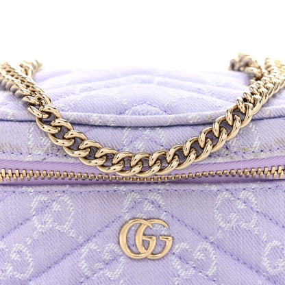 Denim GG Monogram Nano GG Marmont Vanity Bag Light Purple