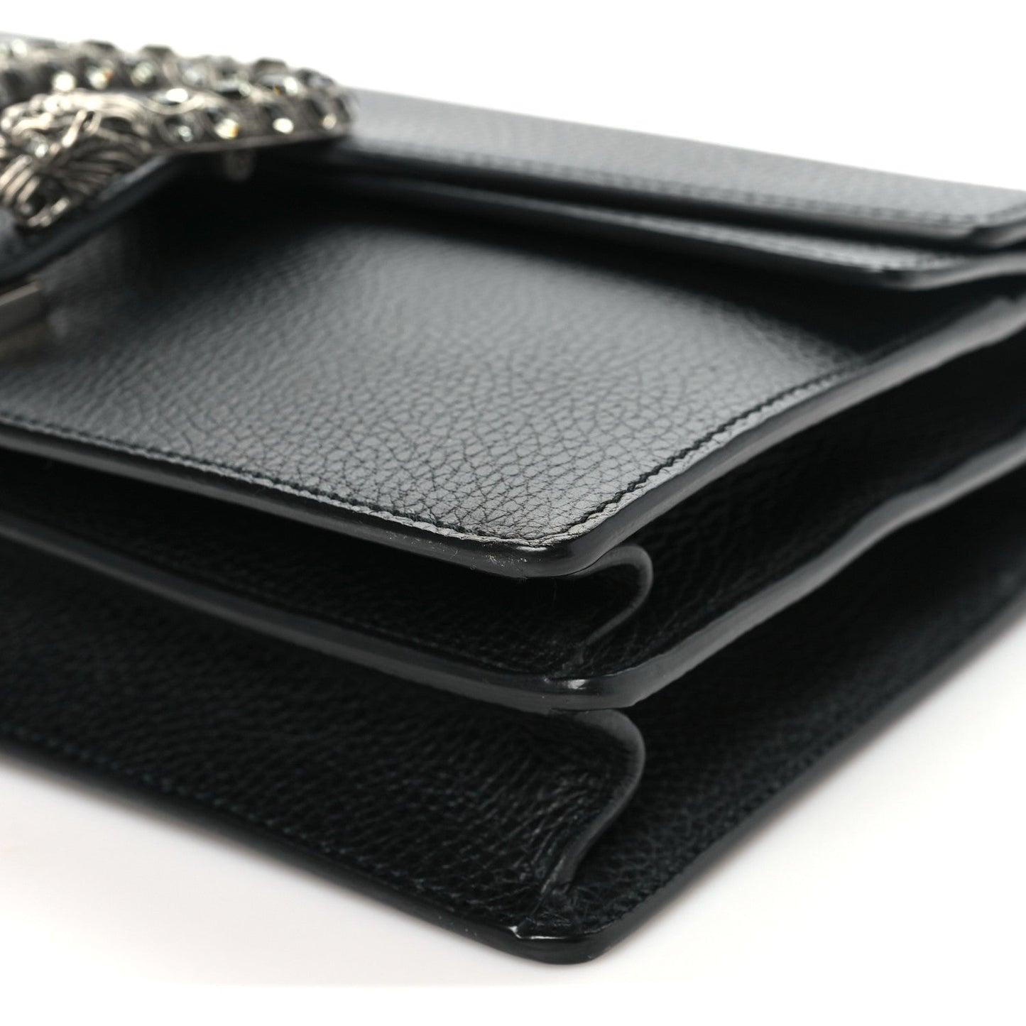 Pebbled Calfskin Small Dionysus Shoulder Bag Black