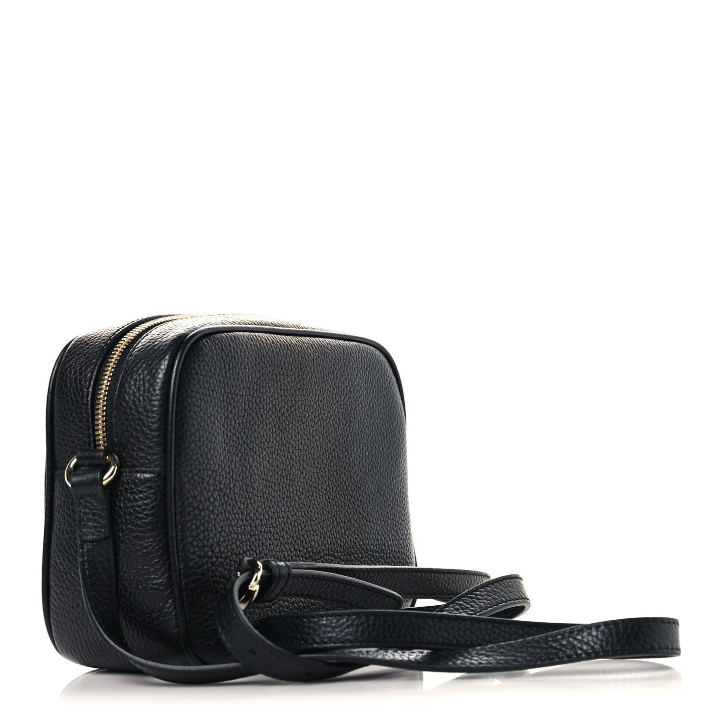 Pebbled Calfskin Small Soho Disco Bag Black
