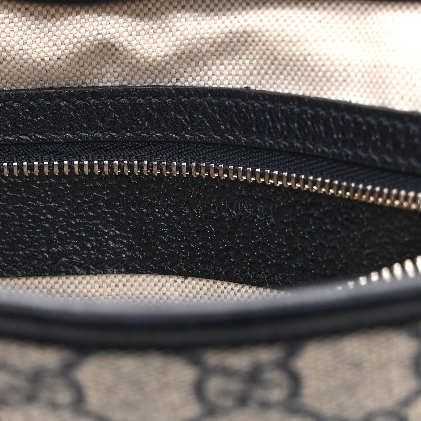 GG Supreme Monogram Textured Dollar Calfskin Web Small Jackie 1961 Hobo Beige Blue