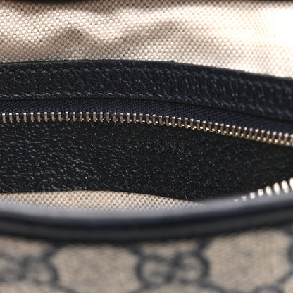 GG Supreme Monogram Textured Dollar Calfskin Web Small Jackie 1961 Hobo Beige Blue