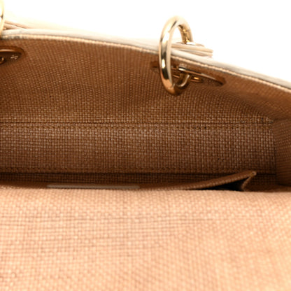 Raffia Macro Cannage Small Lady D-Joy Latte
