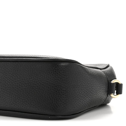 Pebbled Calfskin Small Soho Disco Bag Black