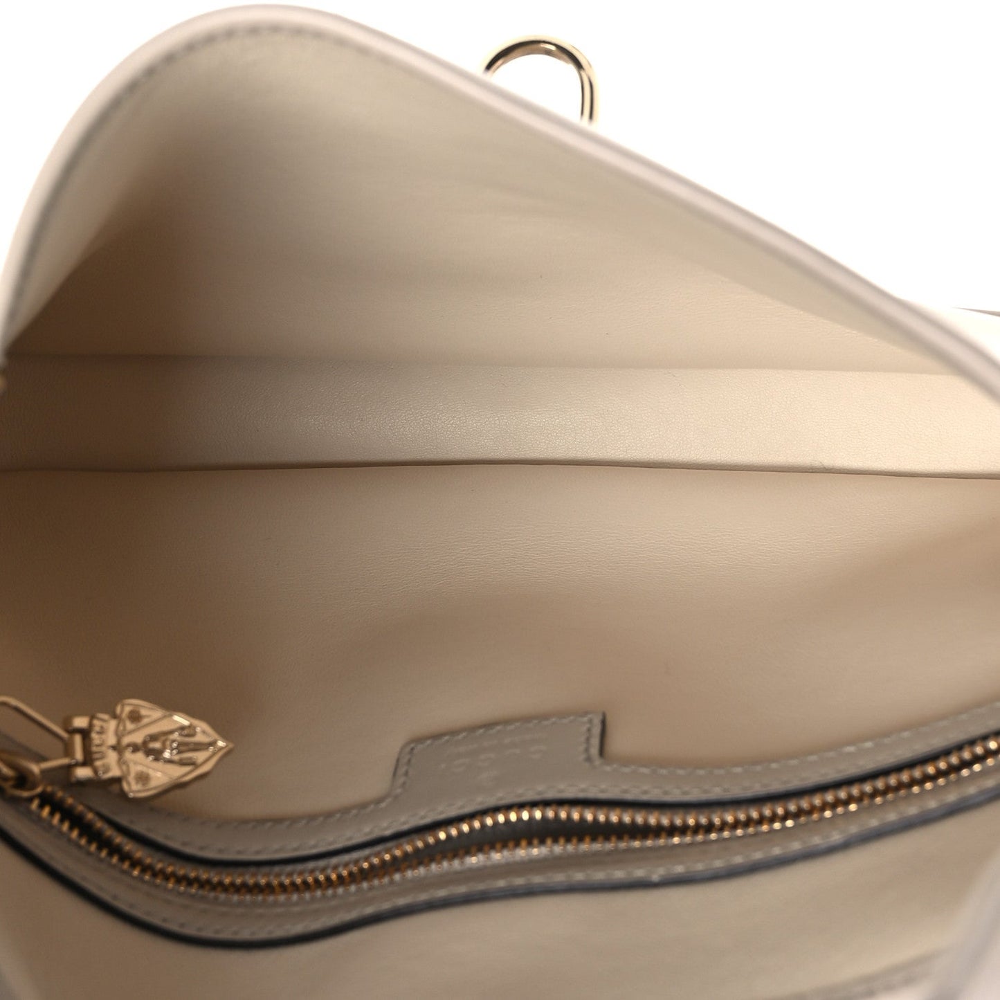 Ancora Calfskin Web Small Jackie Shoulder Bag Light Grey
