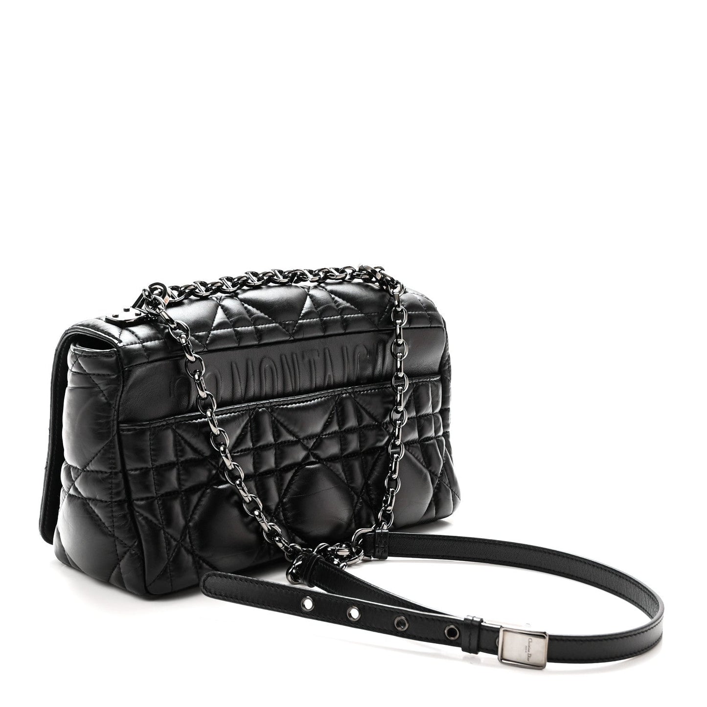 Calfskin Macrocannage Large Caro Bag Black