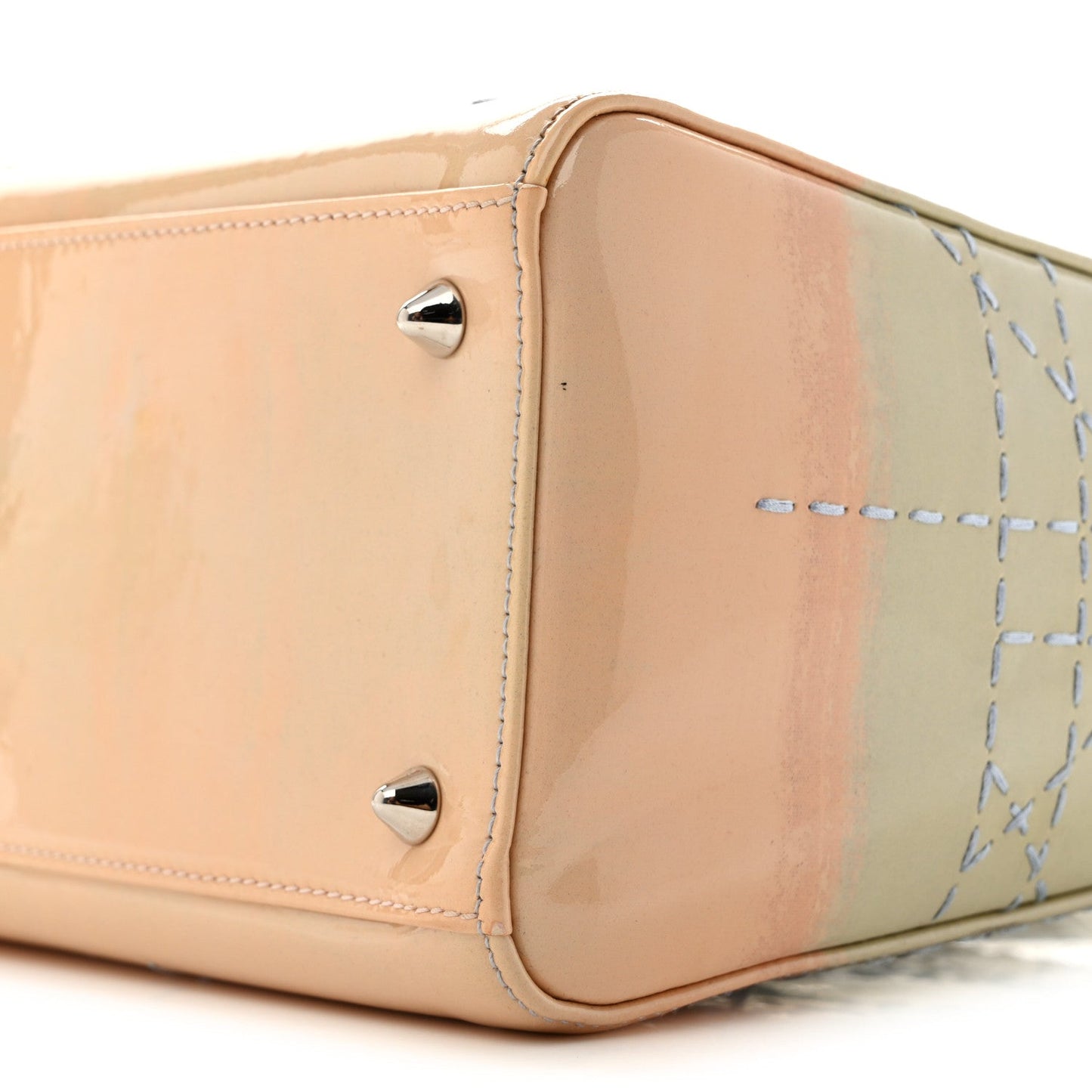 Patent Cannage Gradient Medium Lady Dior Blue Coral