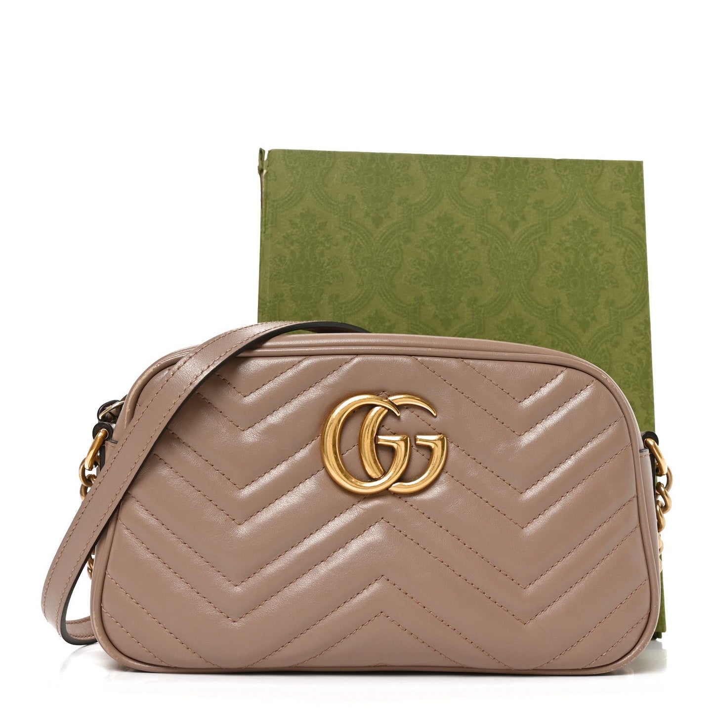Calfskin Matelasse Small GG Marmont Chain Shoulder Bag Porcelain Rose