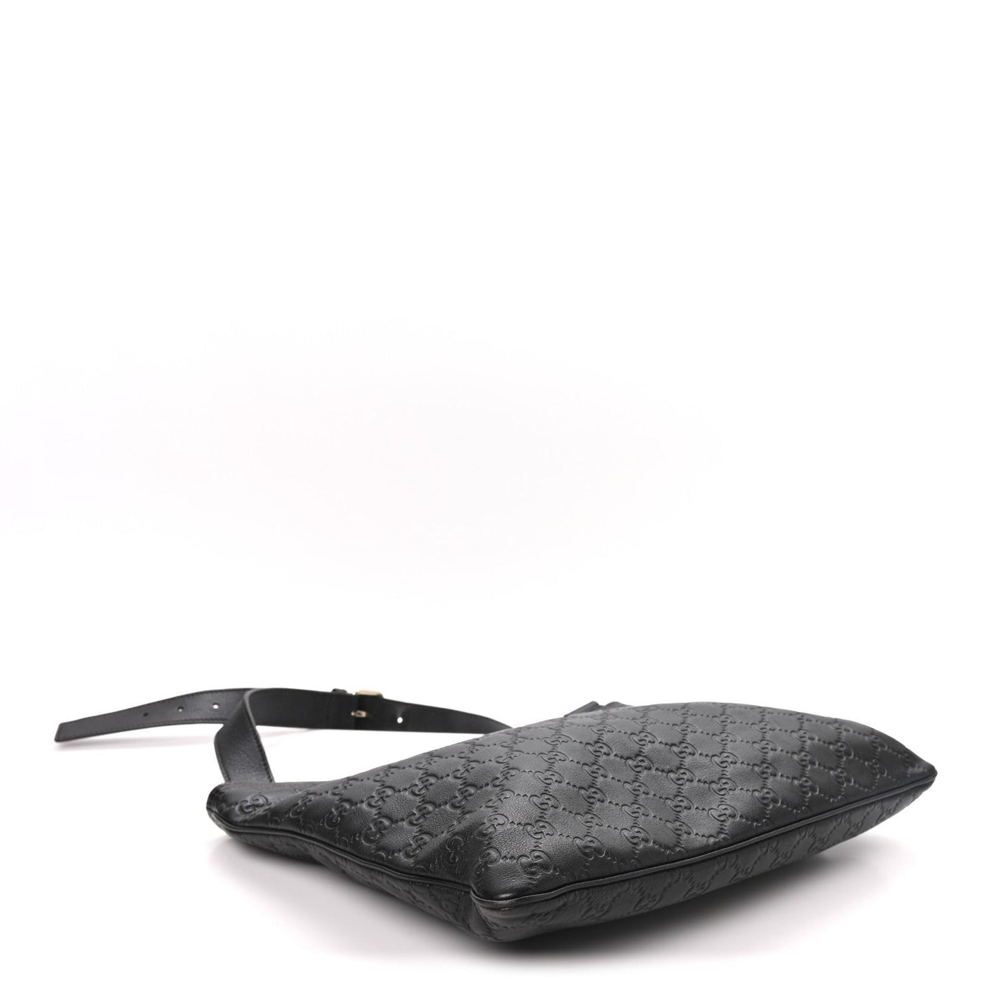 Guccissima Medium Flat Messenger Bag Black