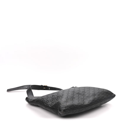 Guccissima Medium Flat Messenger Bag Black
