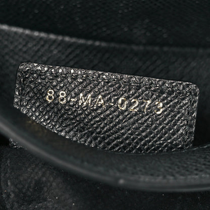 Grained Calfskin Saddle Bag With Strap Black