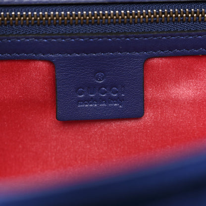Velvet Matelasse GG Marmont Clutch Cobalt Blue