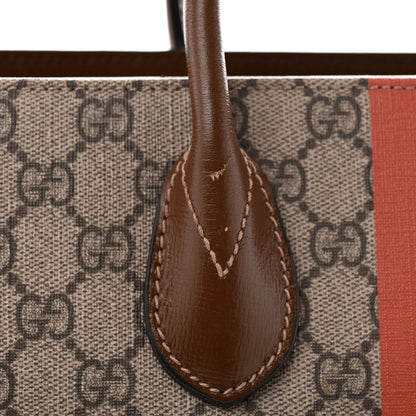 GG Supreme Monogram Fake/Not Large Retro Interlocking G Tote Bag Beige Brown Sugar