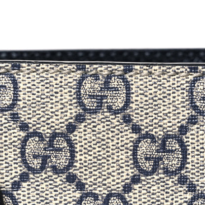 GG Supreme Monogram Textured Dollar Calfskin Mini Retro Interlocking G Tote Bag Beige Blue
