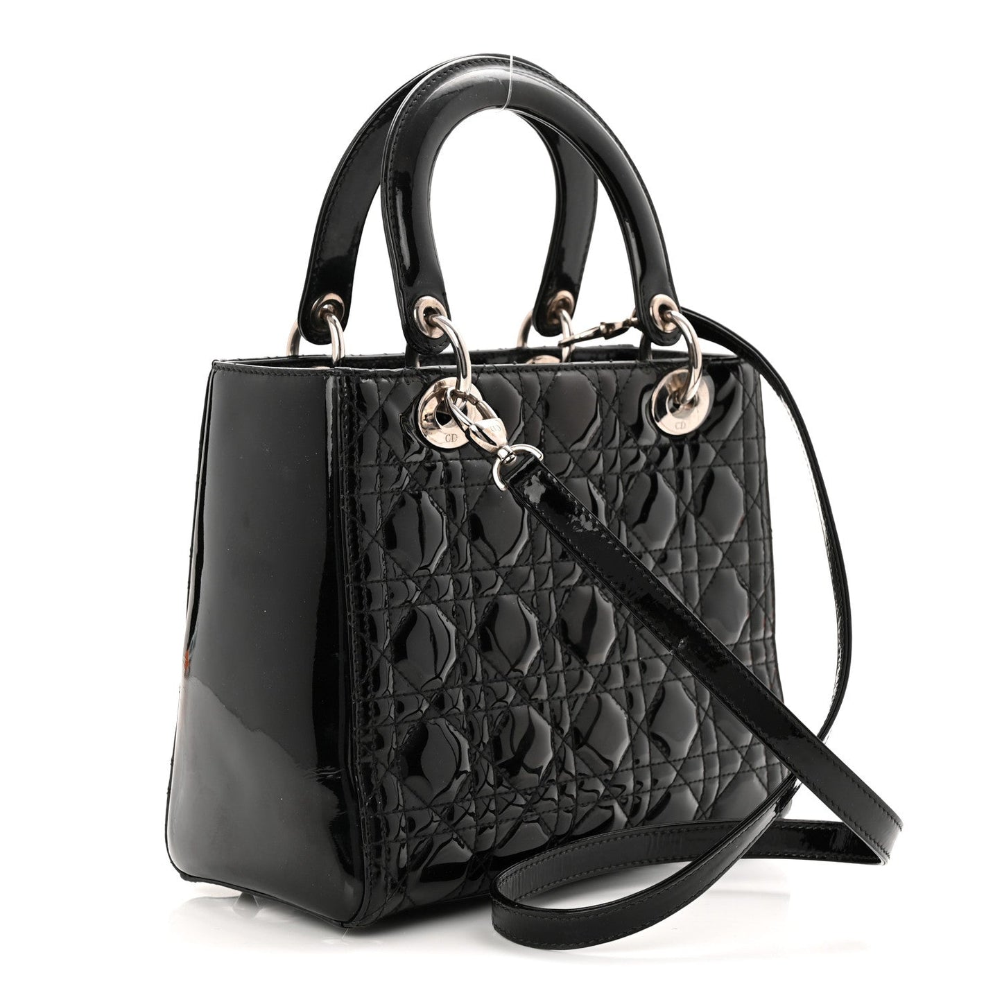 Patent Cannage Medium Lady Dior Black