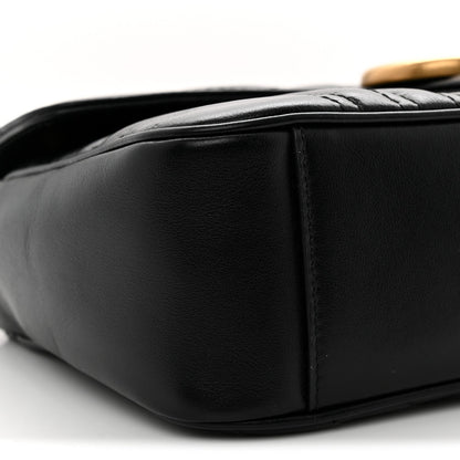 Calfskin Matelasse Small GG Marmont Shoulder Bag Black