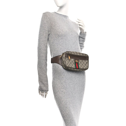Soft GG Supreme Monogram Medium Ophidia Belt Bag Dark Brown