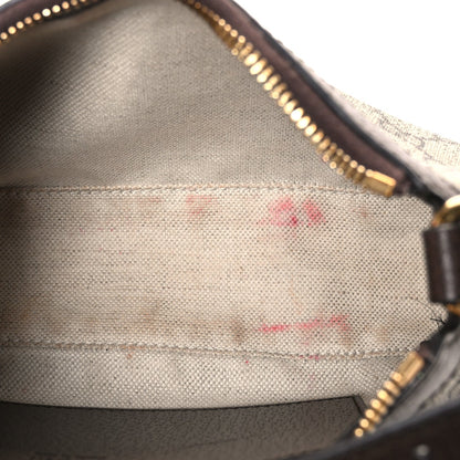 GG Supreme Monogram Textured Dollar Calfskin Small Ophidia Hobo Beige Ebony New Acero