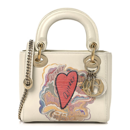 Calfskin Niki De Saint Phalle Dioramour Mini Supple Lady Dior White Multicolor