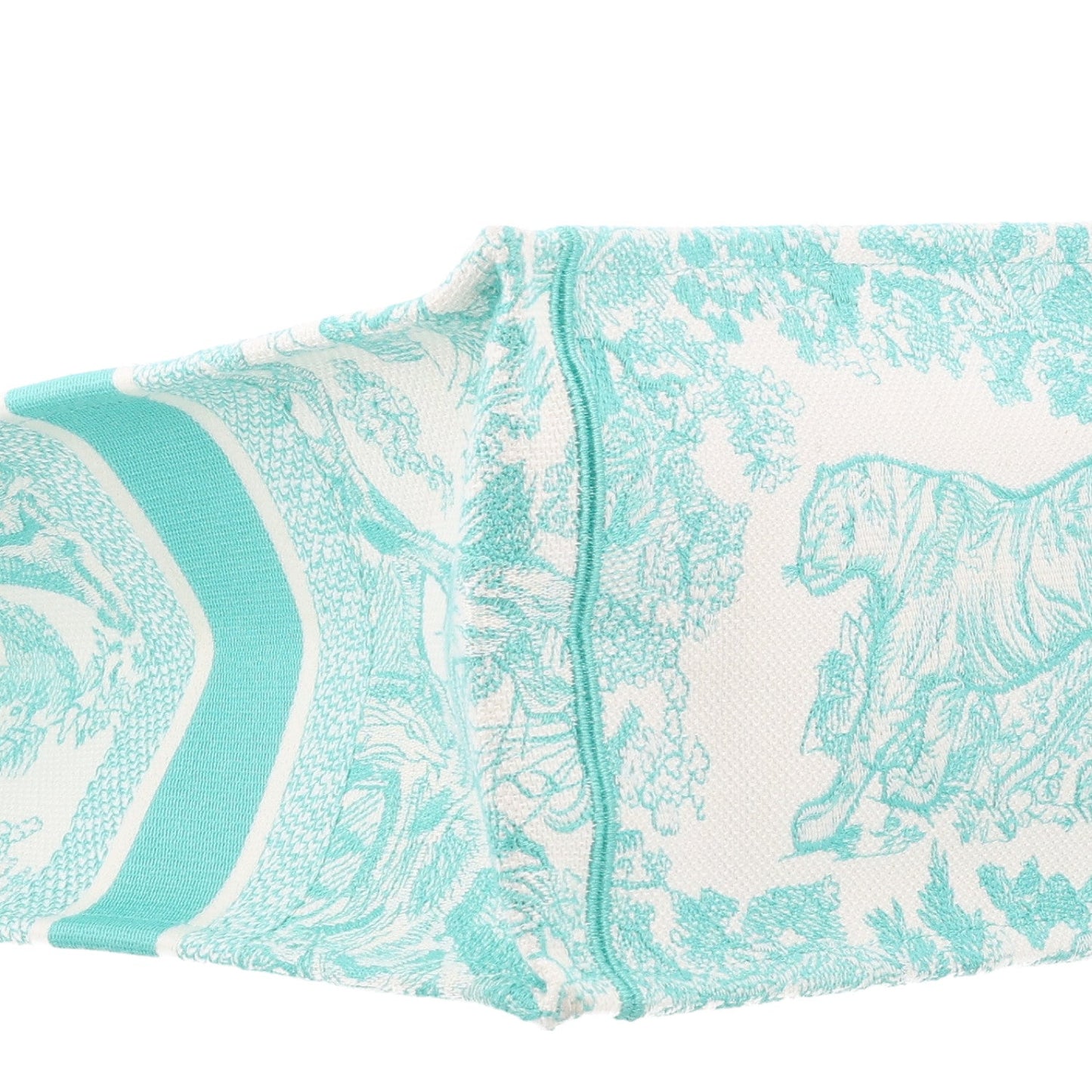 Canvas Embroidered Medium Dioriviera Toile De Jouy Book Tote Aquamarina
