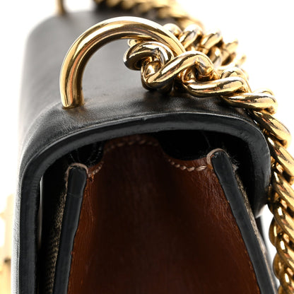 GG Supreme Monogram Calfskin Small Padlock Shoulder Bag Beige Black Cuir