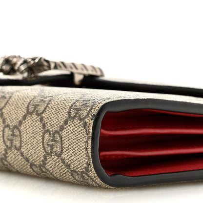 GG Supreme Monogram Mini Dionysus Chain Wallet Beige Vulcanic Red