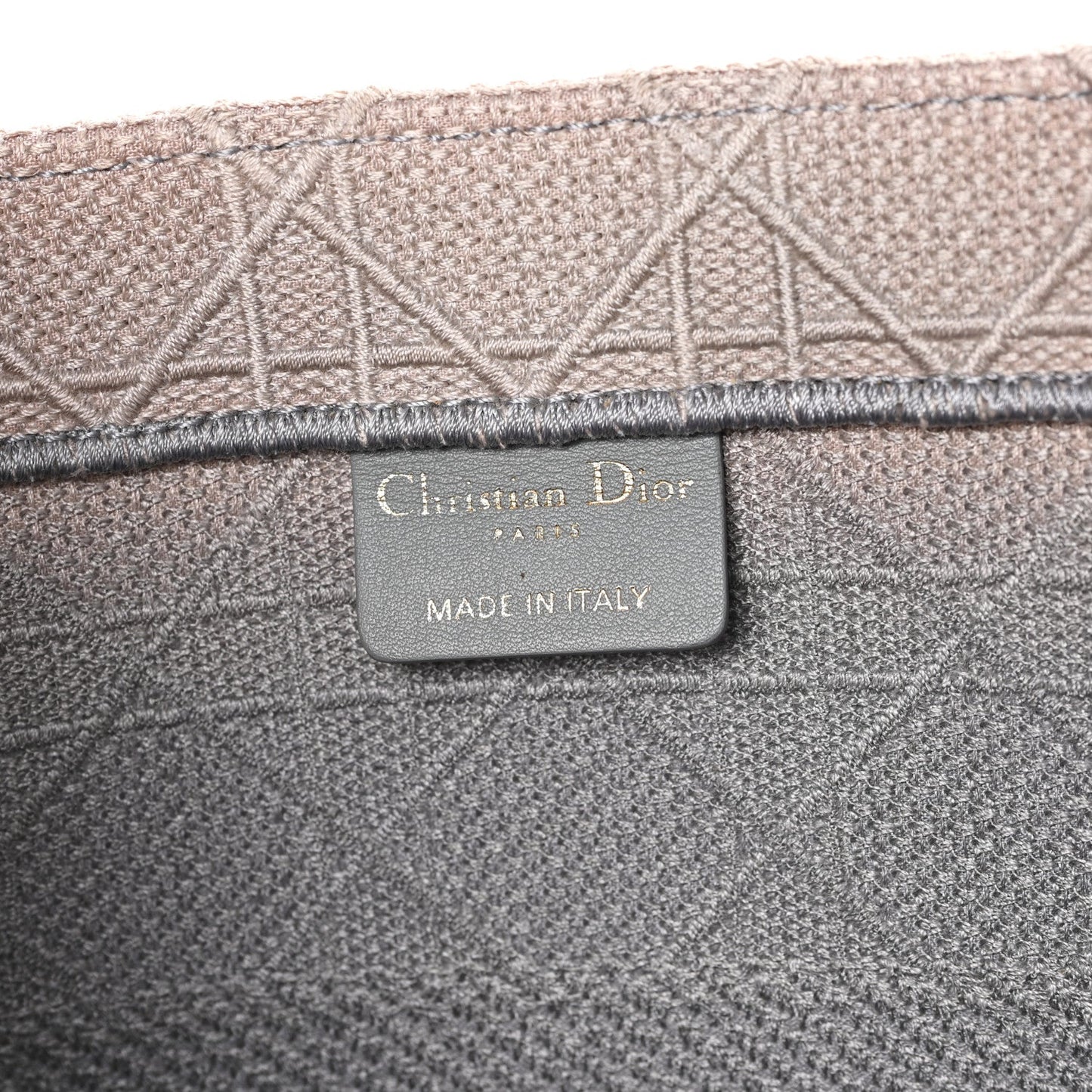 Canvas Embroidered Cannage Medium Book Tote Stone