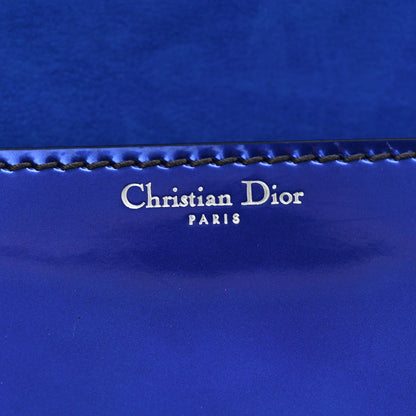 Metallic Patent Crystal Dioraddict Flap Bag Blue
