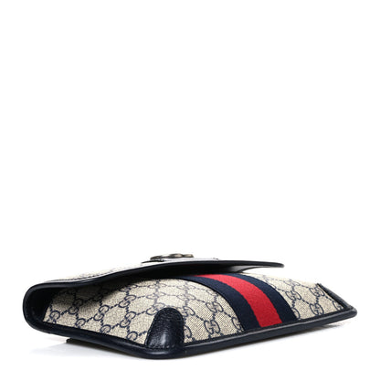 GG Supreme Monogram Web Small Ophidia Belt Bag 90 36 Beige Navy
