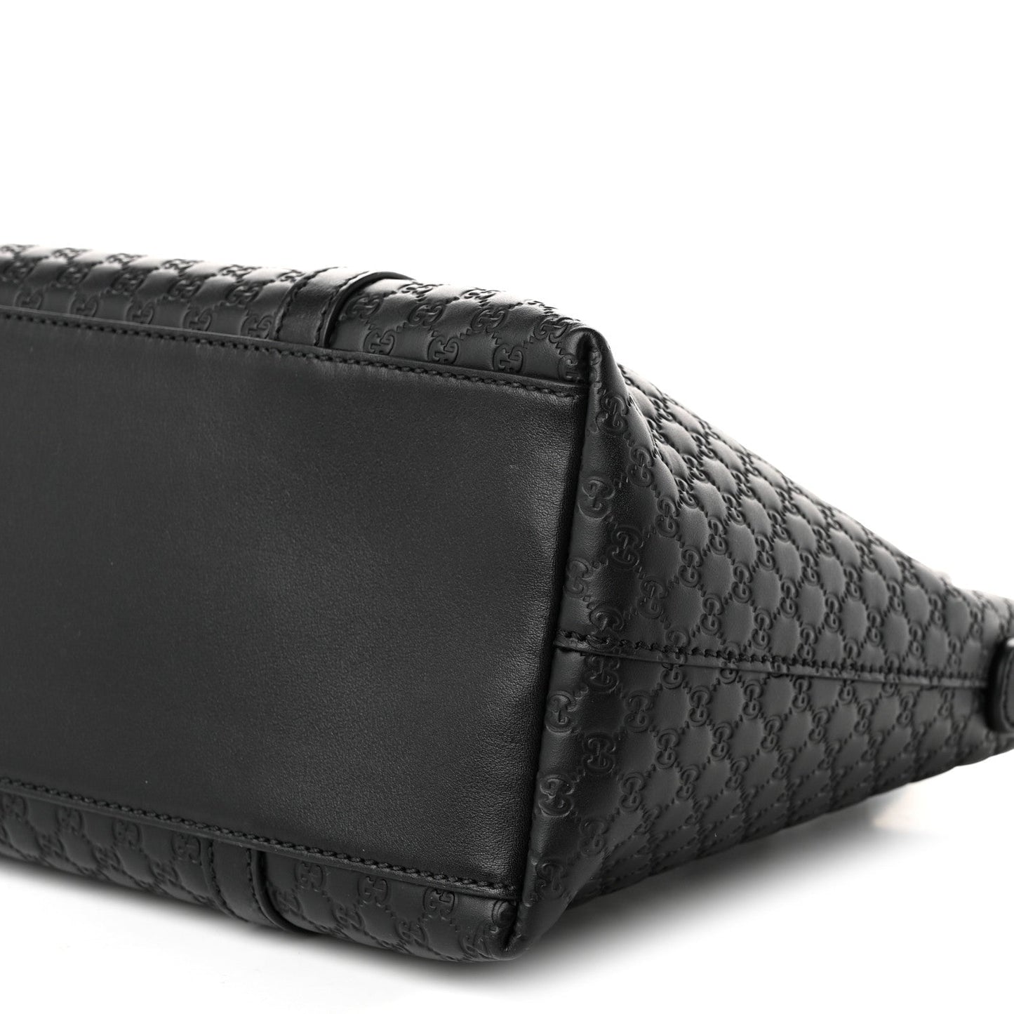 Soft Microguccissima Small Zippered Satchel Black
