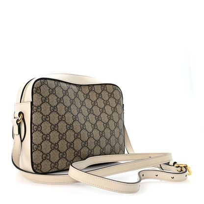 GG Supreme Monogram Small Horsebit 1955 Shoulder Bag Beige Mystic White