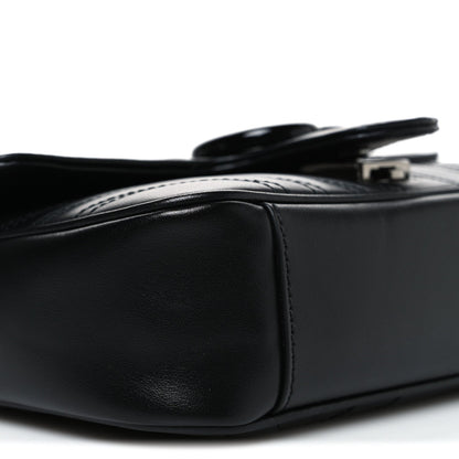 Calfskin Matelasse Monochrome Mini GG Marmont Shoulder Bag Black